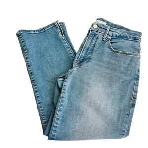 Good American High Rise Split Side Cropped Jeans Size 10
